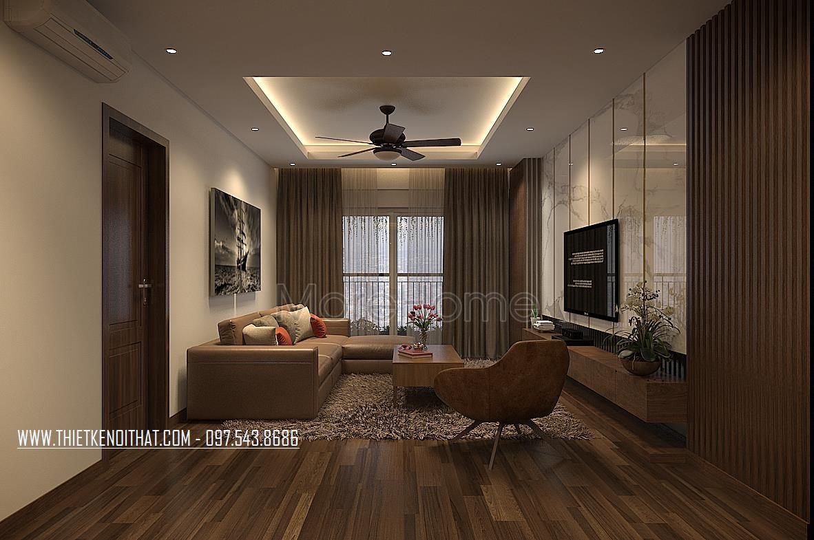 Thiết kế nội thất phòng khách chung cư Trung Hòa Nhân Chính